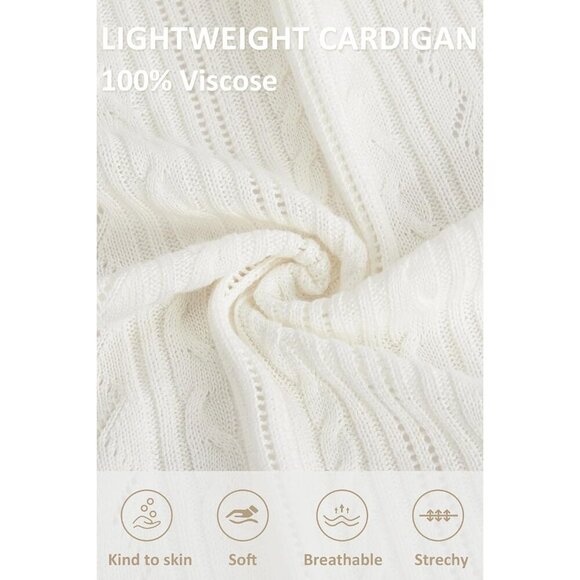 Women's Viscose Crochet Shrug Summer Light Warm 3/4 Sleeve Stylish Tops - Picture 5 of 5